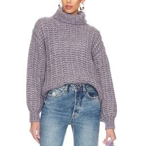 Anine Bing Chunky Ash Violet Iris Sweater Size S